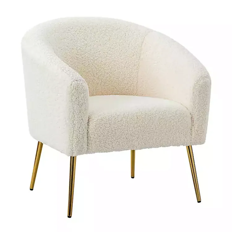 Accent Chairs-Kirklands Home Sherpa Venice Accent Chair Ivory