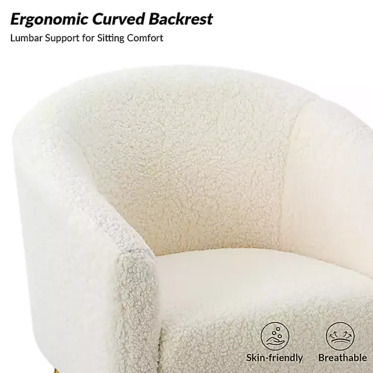 Accent Chairs-Kirklands Home Sherpa Venice Accent Chair Ivory