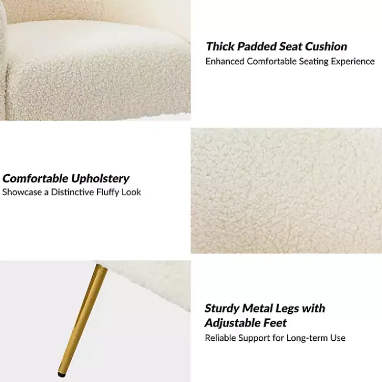 Accent Chairs-Kirklands Home Sherpa Venice Accent Chair Ivory