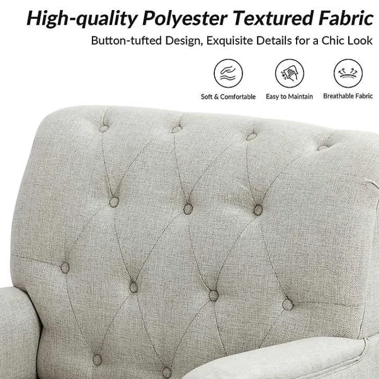 Accent Chairs-Kirklands Home Tufted Britt Accent Chair Ivory