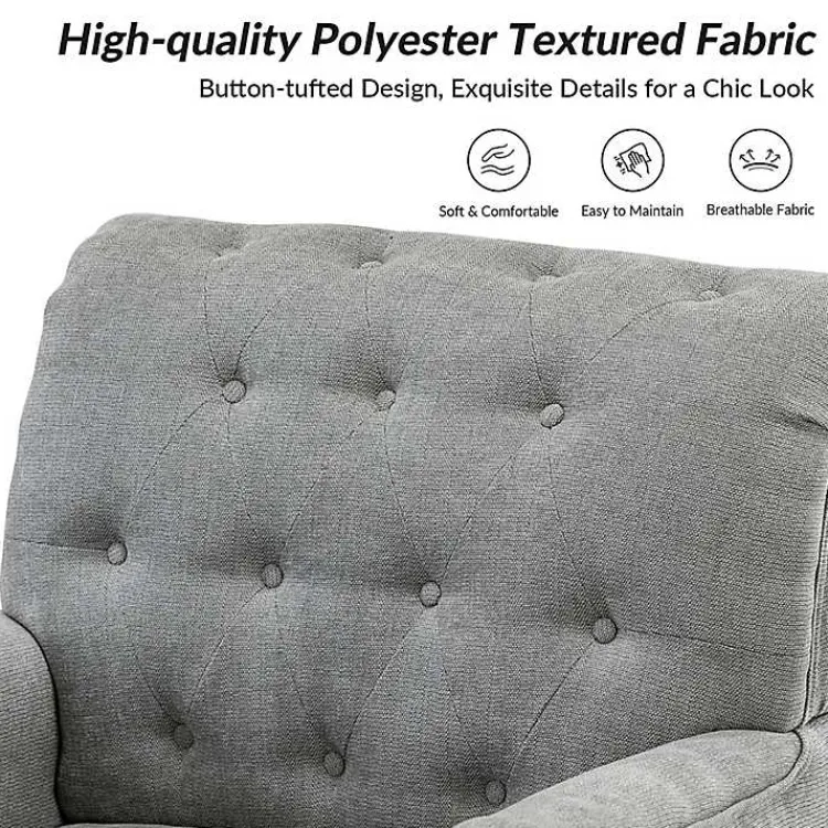 Accent Chairs-Kirklands Home Tufted Britt Accent Chair Gray