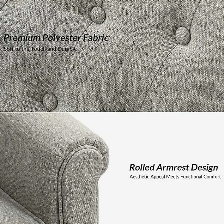 Accent Chairs-Kirklands Home Tufted Swivel Armchair Gray