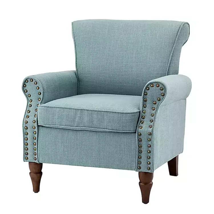 Accent Chairs-Kirklands Home Upholstered Henry Armchair Blue