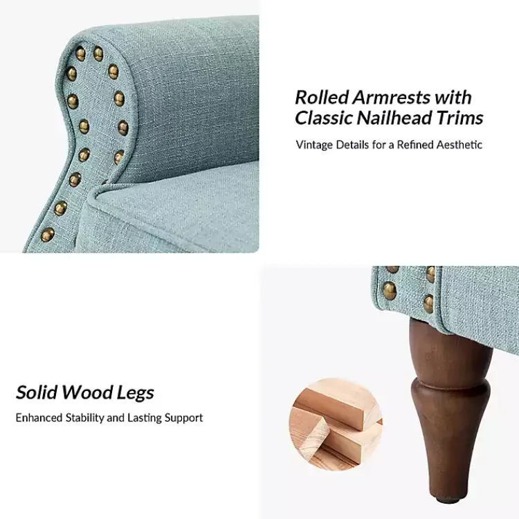 Accent Chairs-Kirklands Home Upholstered Henry Armchair Blue