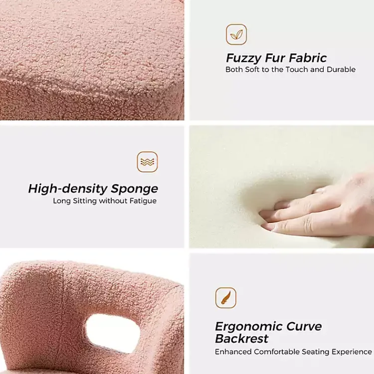 Accent Chairs-Kirklands Home Sherpa Barrel Accent Chair Pink