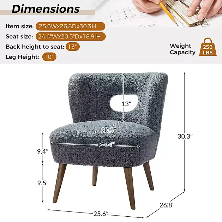 Accent Chairs-Kirklands Home Sherpa Barrel Accent Chair Blue