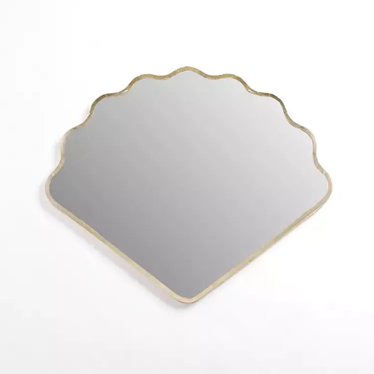 Decorative Mirrors-Kirklands Home Gold Scalloped Seashell Wall Mirror