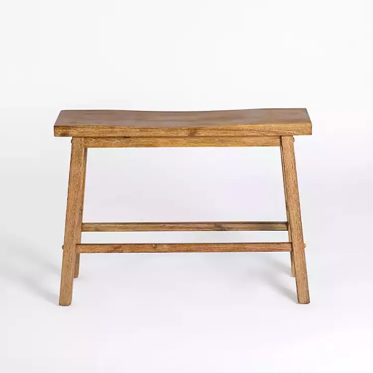 Bar Stools & Counter Height Stools-Kirklands Home Barnwood Wire Brush Sonoma Counter Bench Brown