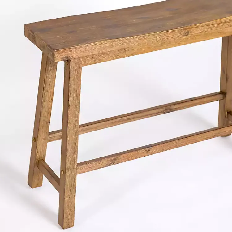 Bar Stools & Counter Height Stools-Kirklands Home Barnwood Wire Brush Sonoma Counter Bench Brown