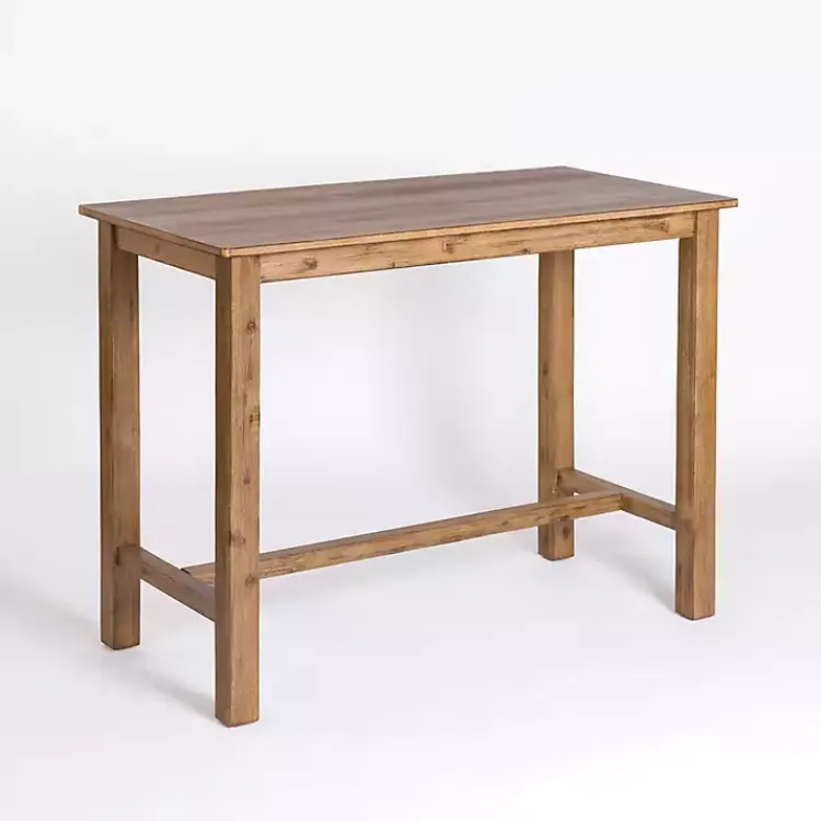 Dining Tables-Kirklands Home Barnwood Wire Brush Sonoma Counter Height Table Brown