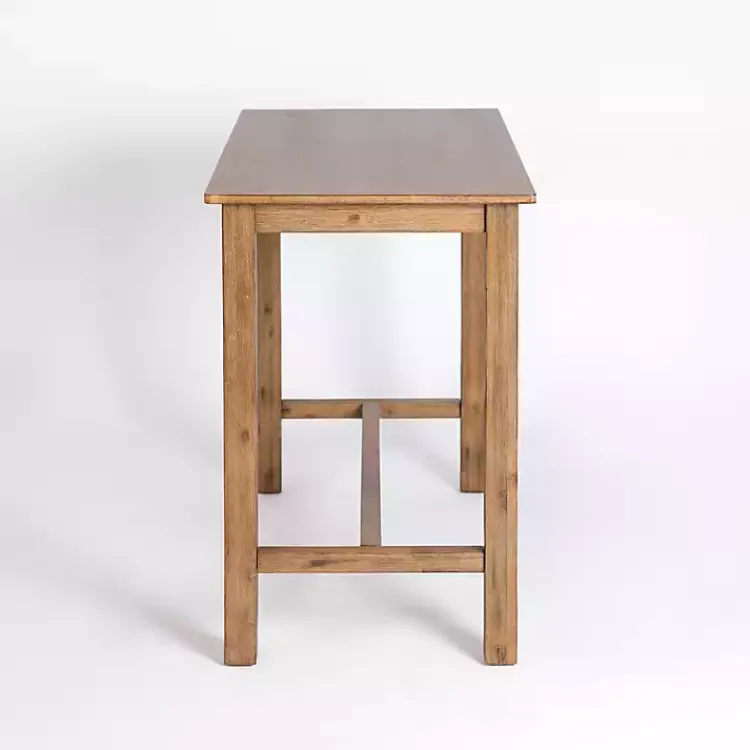 Dining Tables-Kirklands Home Barnwood Wire Brush Sonoma Counter Height Table Brown