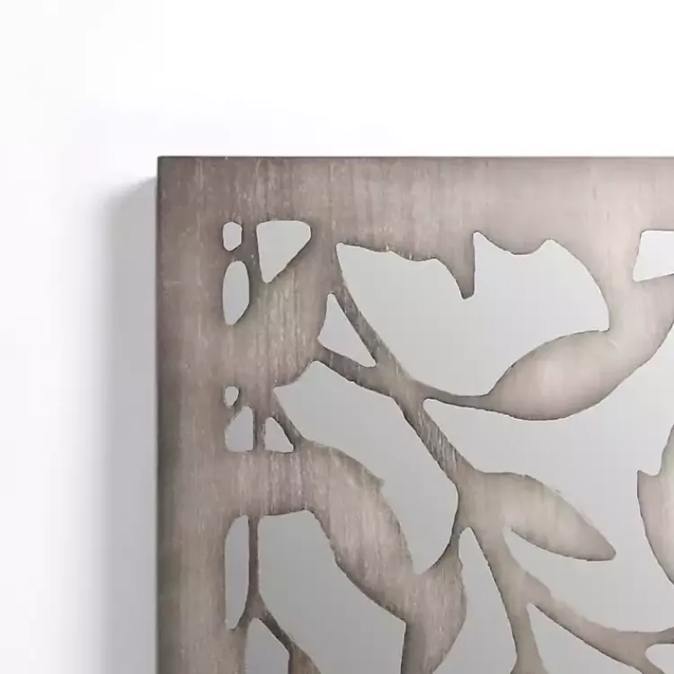 Wall Plaques-Kirklands Home Mira Carved Wood and Mirror Wall Plaque Black