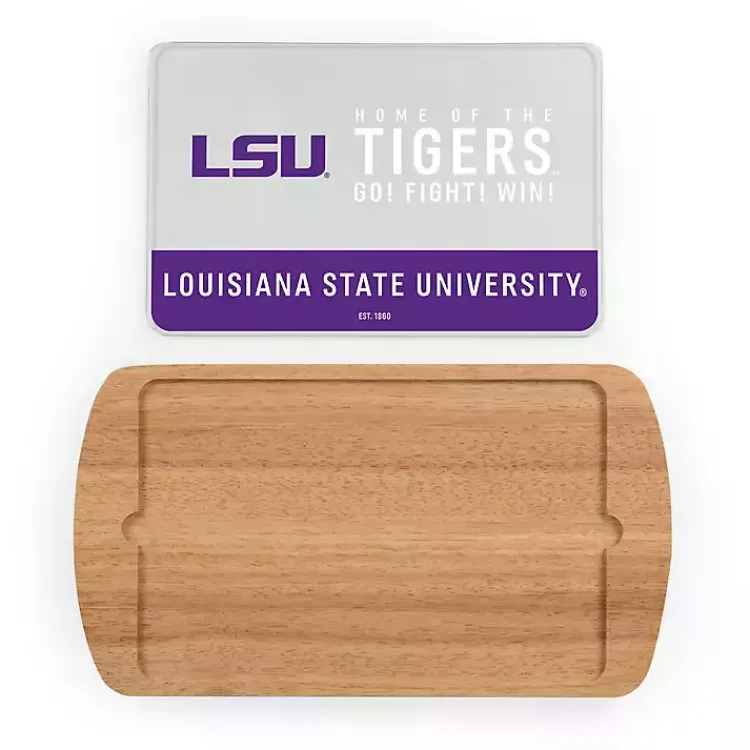 Serving & Entertaining-Kirklands Home LSU Tigers Wood and Glass Serving Board
