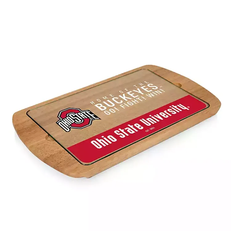 Serving & Entertaining-Kirklands Home Ohio State Buckeyes Wood and Glass Serving Board