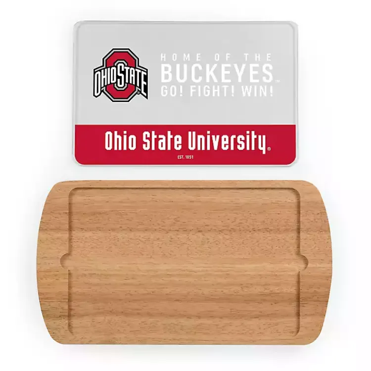 Serving & Entertaining-Kirklands Home Ohio State Buckeyes Wood and Glass Serving Board