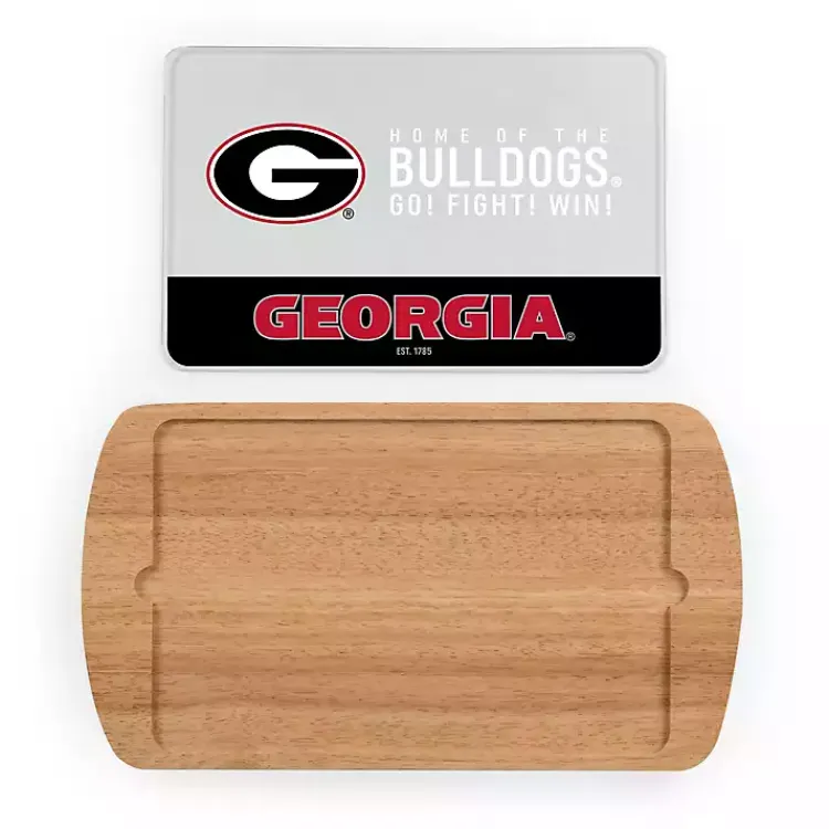Serving & Entertaining-Kirklands Home Georgia Bulldogs Wood and Glass Serving Board