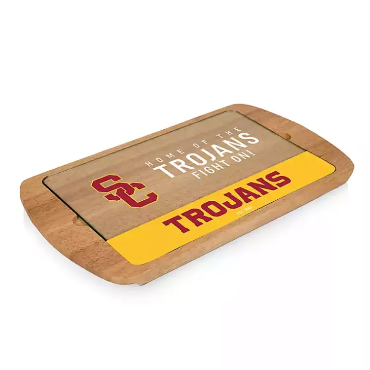 Serving & Entertaining-Kirklands Home USC Trojans Wood and Glass Serving Board