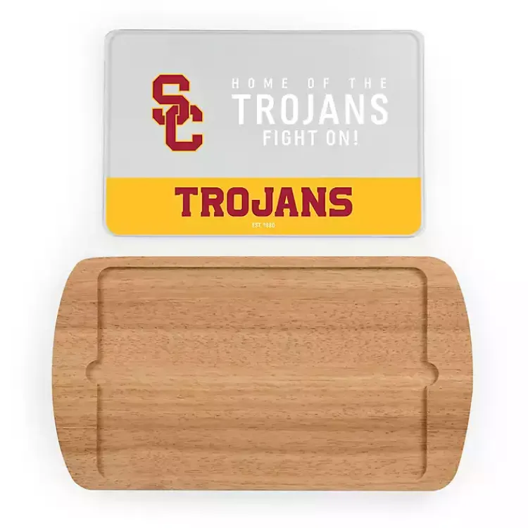 Serving & Entertaining-Kirklands Home USC Trojans Wood and Glass Serving Board