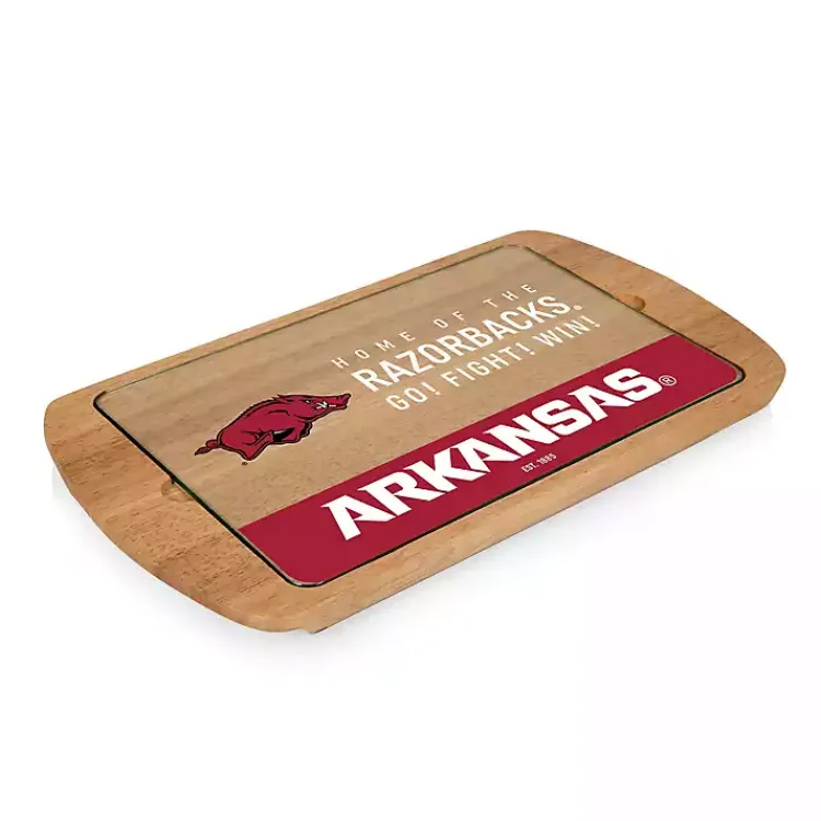 Serving & Entertaining-Kirklands Home Arkansas Razorbacks Wood and Glass Serving Board