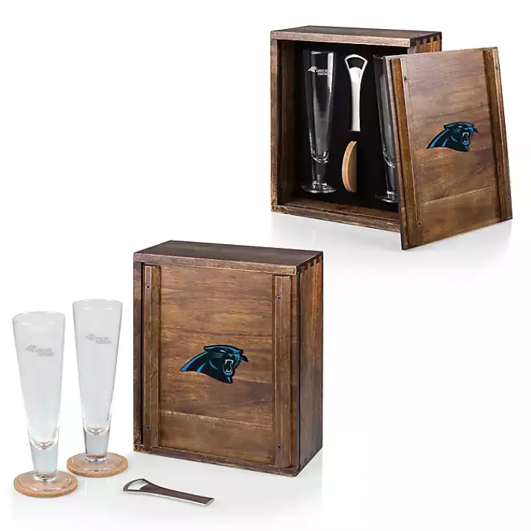 Barware-Kirklands Home Acacia Carolina Panthers Beer Glass Set
