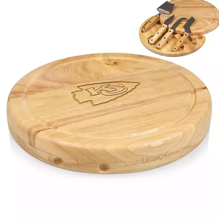 Serving & Entertaining-Kirklands Home Kansas City Chiefs Cheese Board and Tool Set Tan