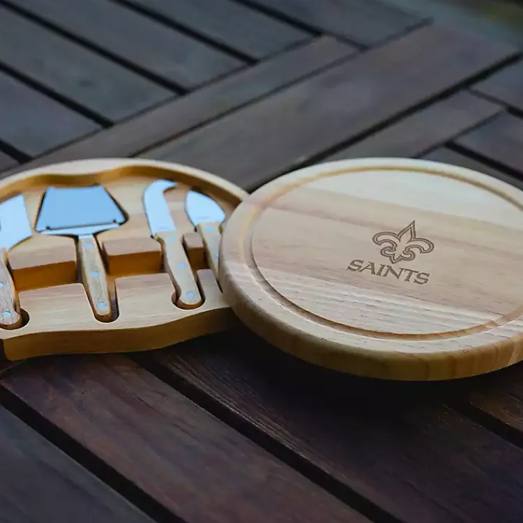 Serving & Entertaining-Kirklands Home New Orleans Saints Cheese Board and Tool Set Tan