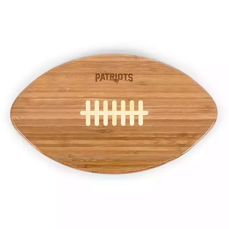 Serving & Entertaining-Kirklands Home New England Patriots Bamboo Football Cutting Board Tan
