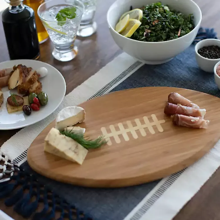 Serving & Entertaining-Kirklands Home New Orleans Saints Bamboo Football Cutting Board Tan