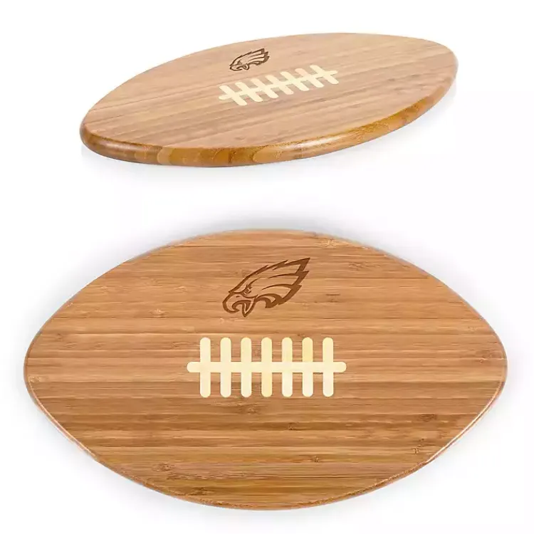 Serving & Entertaining-Kirklands Home Philadelphia Eagles Bamboo Football Cutting Board Tan