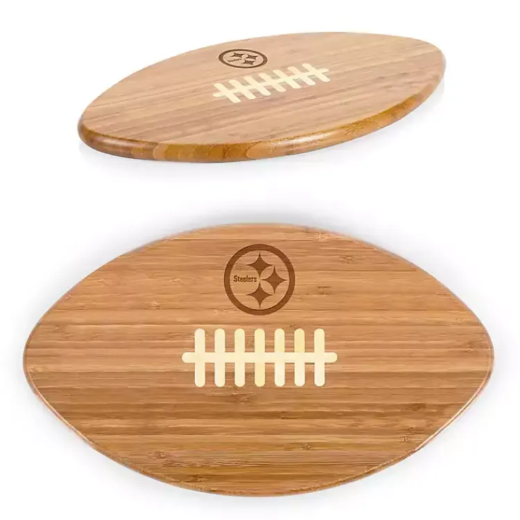 Serving & Entertaining-Kirklands Home Pittsburgh Steelers Bamboo Football Cutting Board Tan