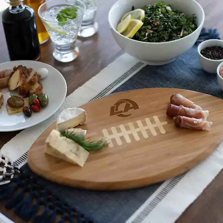Serving & Entertaining-Kirklands Home Los Angeles Rams Bamboo Football Cutting Board Tan