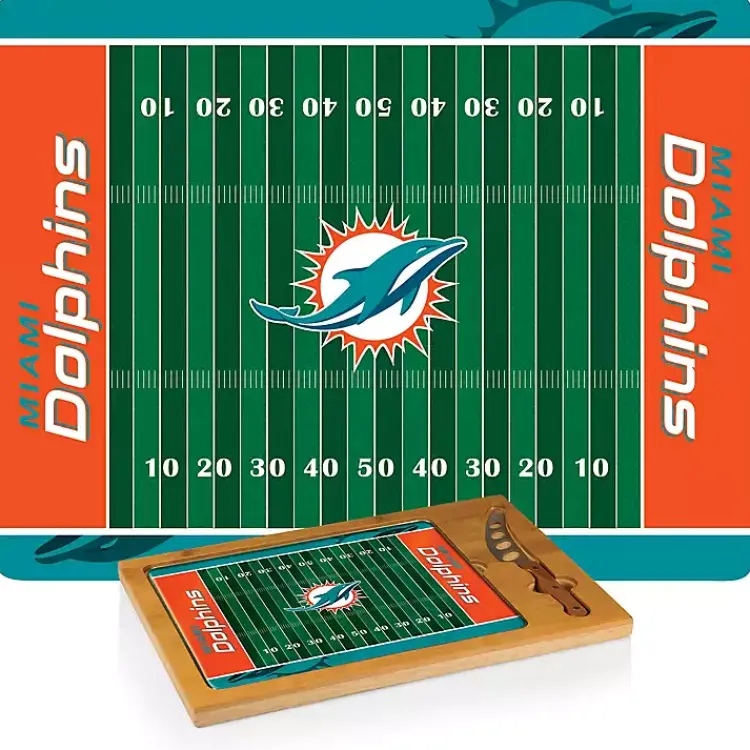 Serving & Entertaining-Kirklands Home Miami Dolphins Cutting Board & Knife Set