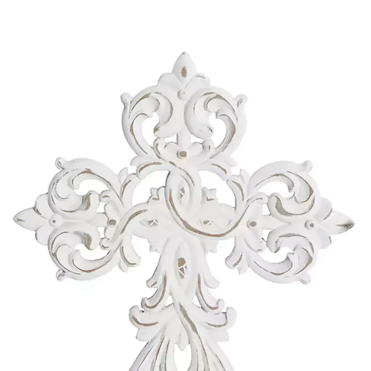 Wall Plaques-Kirklands Home Wood Wall Cross Wall Plaques, Set of 3 White
