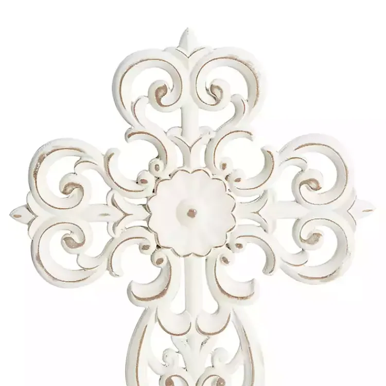 Wall Plaques-Kirklands Home Wood Wall Cross Wall Plaques, Set of 3 White