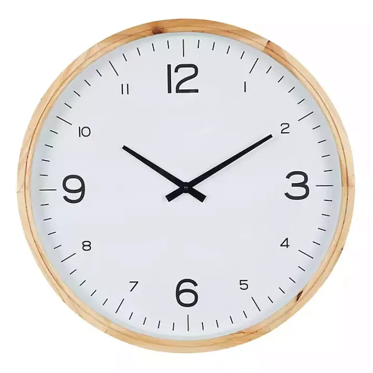 Clocks-Kirklands Home Minimalist Wood Frame Wall Clock