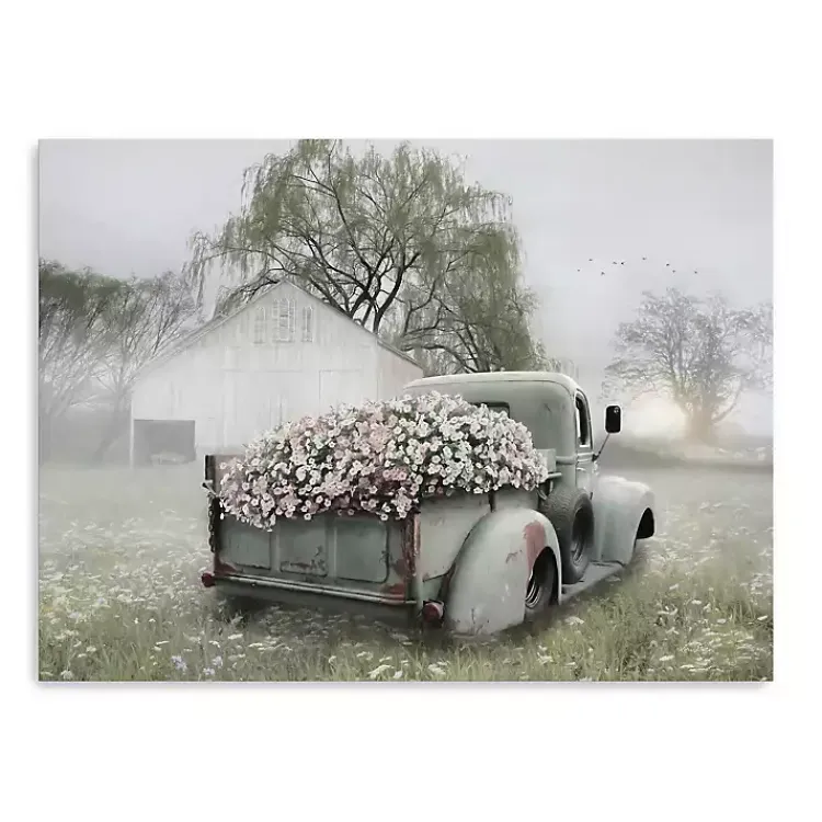 Canvas Art-Kirklands Home Sage Flower Truck Canvas Art Print, 40x30 in.