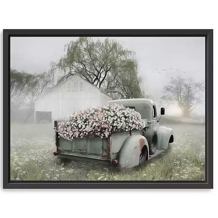 Canvas Art-Kirklands Home Sage Flower Truck Framed Canvas Print, 42x32 in.