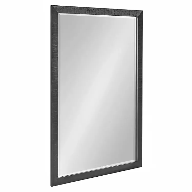 Decorative Mirrors-Kirklands Home Black Ribbed Renna Wall Mirror, 24x36 in.