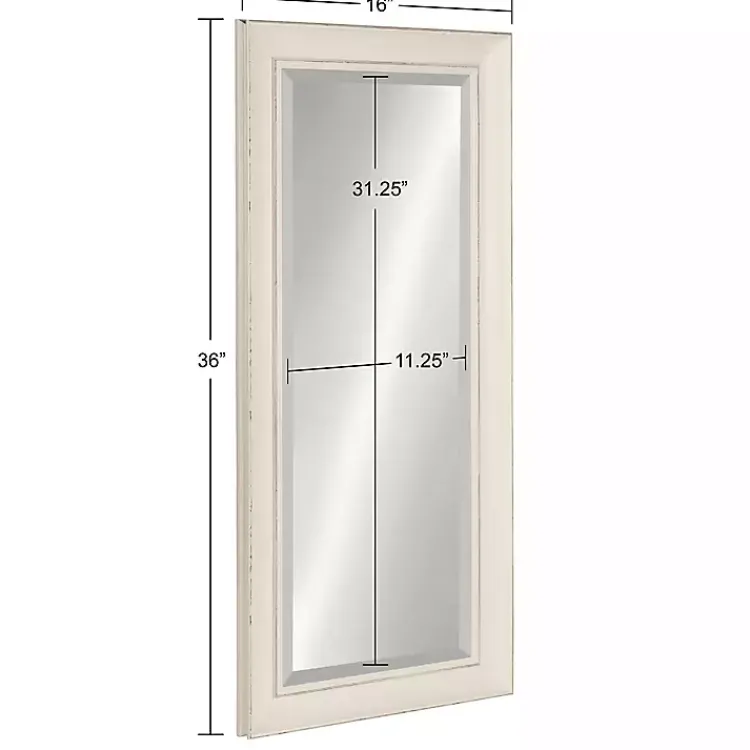 Decorative Mirrors-Kirklands Home Distressed White Maron Wall Mirror