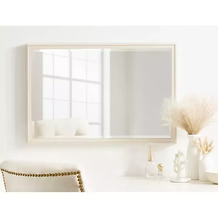 Decorative Mirrors-Kirklands Home White Oakhurst Rectangle Wall Mirror, 30 in.