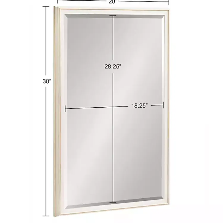 Decorative Mirrors-Kirklands Home White Oakhurst Rectangle Wall Mirror, 30 in.