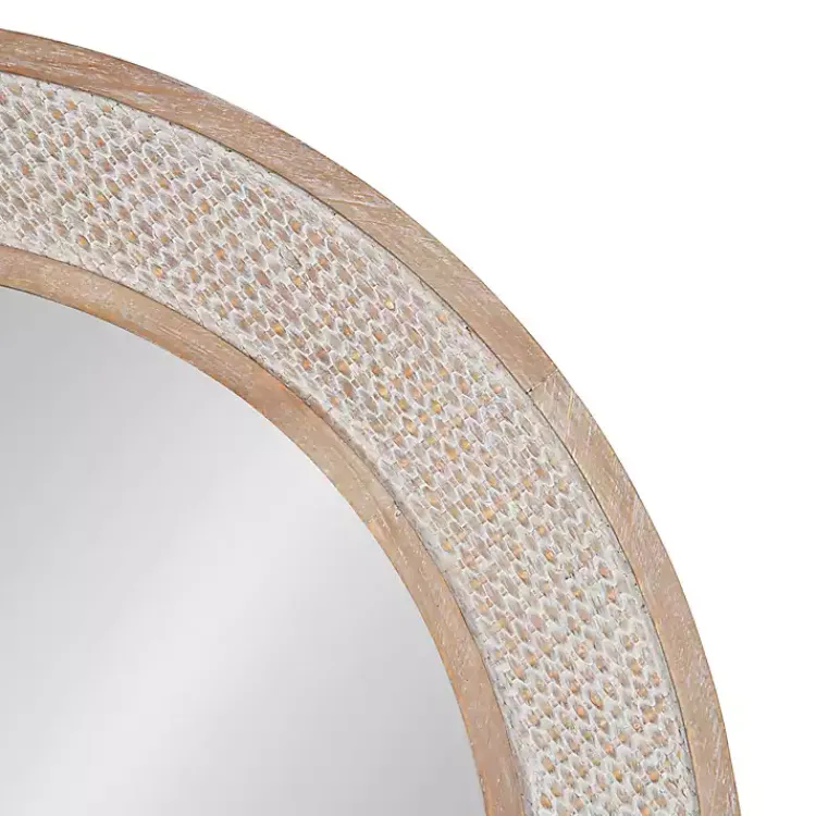 Decorative Mirrors-Kirklands Home Round Natural Rattan Wall Mirror