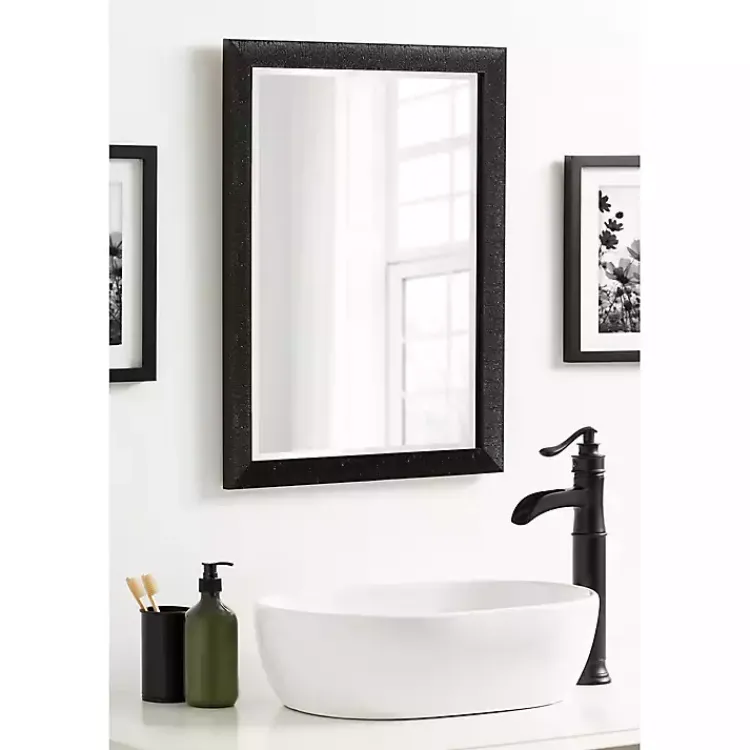 Decorative Mirrors-Kirklands Home Black Reyna Rectangle Wall Mirror