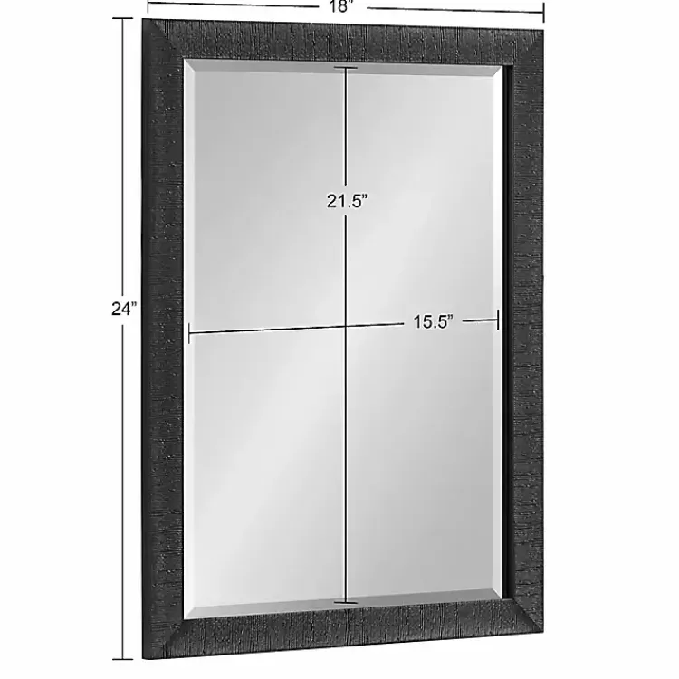 Decorative Mirrors-Kirklands Home Black Reyna Rectangle Wall Mirror