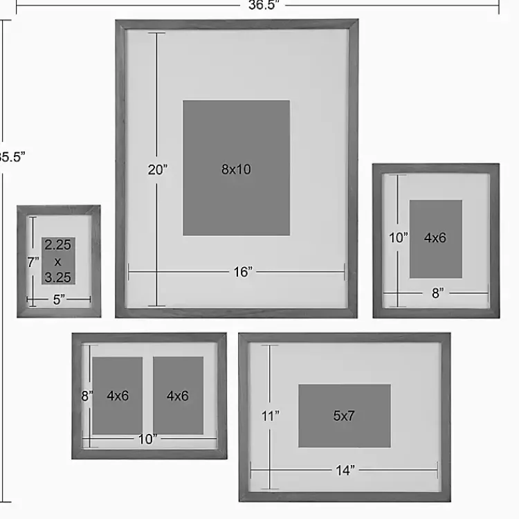 Gallery Wall Frames-Kirklands Home Natural Wood 5-pc. Gallery Wall Picture Frame Set