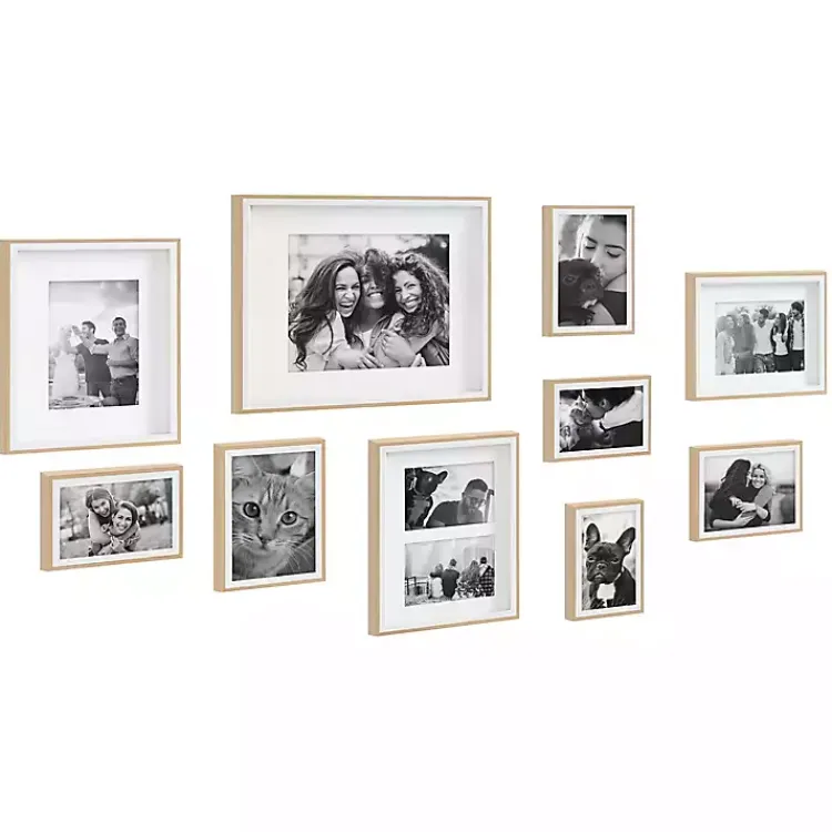 Gallery Wall Frames-Kirklands Home Natural and White 10-pc. Gallery Wall Frame Set