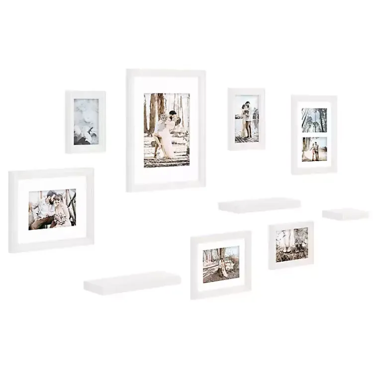 Gallery Wall Frames-Kirklands Home 10-pc. Gallery Wall Frame and Shelf Set White