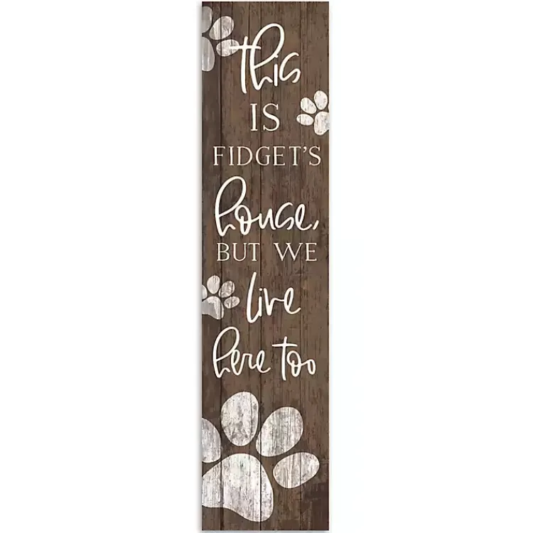 Garden Decor-Kirklands Home We Live Here Too Personalized Porch Board Brown