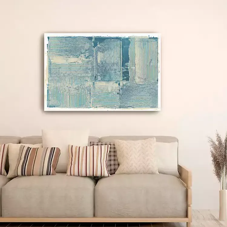 Canvas Art-Kirklands Home Teal Linework Canvas Art Print Blue