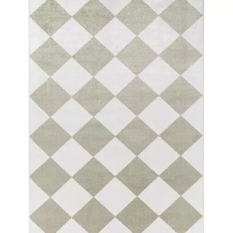 Area Rugs-Kirklands Home Warm Gray Checkered Area Rug, 5x7